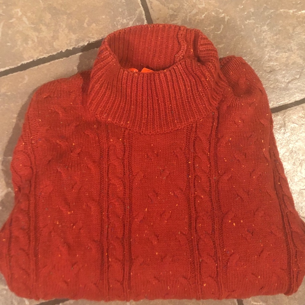 JOE FRESH Burnt Orange Mock Turtleneck Swe…